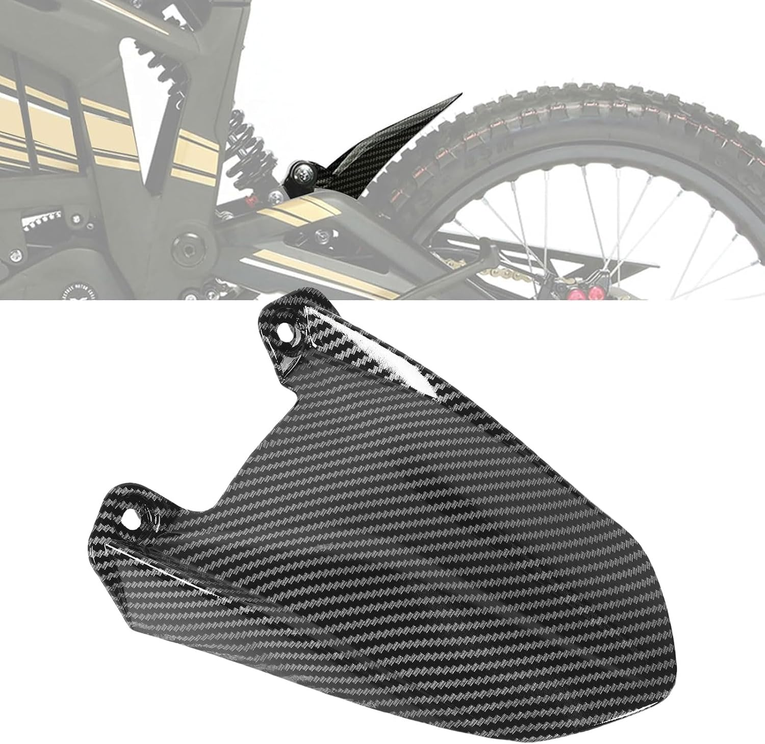 Motorcycle Rear Fenders, Carbon Fiber Pattern Mudguard Protector Compatible with Talaria Sting X3 MX3 MX4 image number 4