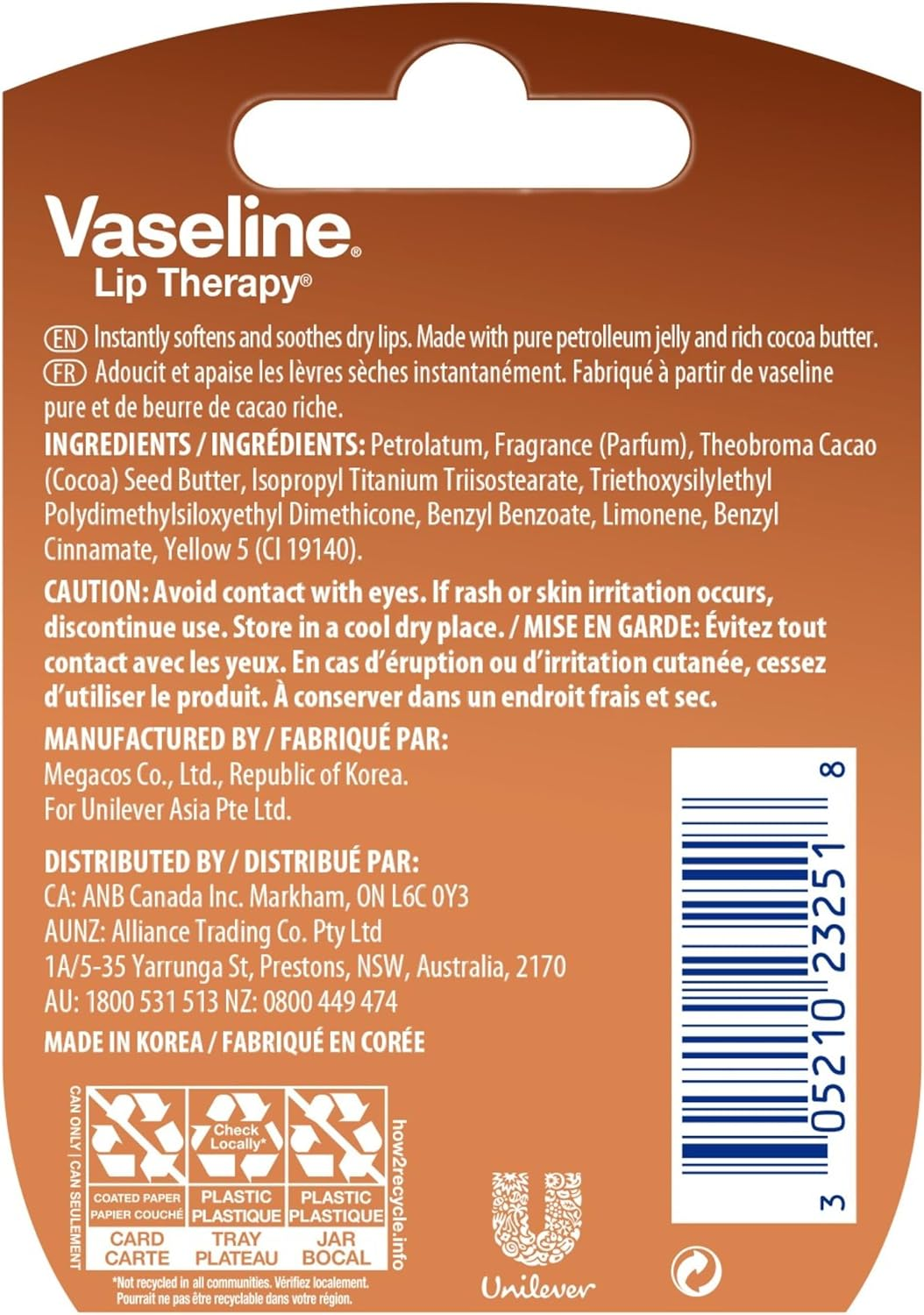 Vaseline Lip Therapy, Cocoa Butter 0.25 Oz image number 2