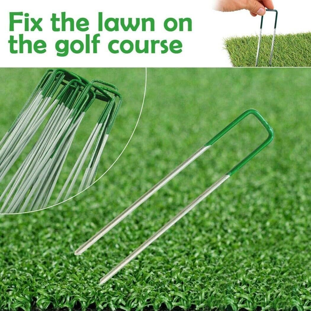 Elora Artificial Grass Pins 100Pcs U Tent Pegs Synthetic Fake Lawn Weedmat Turf Fastening image number 2