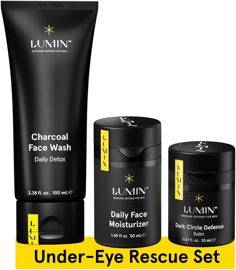 Lumin - No Baggage Trio - a Skincare Kit, Includes: Charcoal Face Wash Daily Detox, Daily Face Moisturizer & Dark Circle Defense Balm, Ideal for Fine Lines & Dark Circles, Suitable for All Skin Types image number 4
