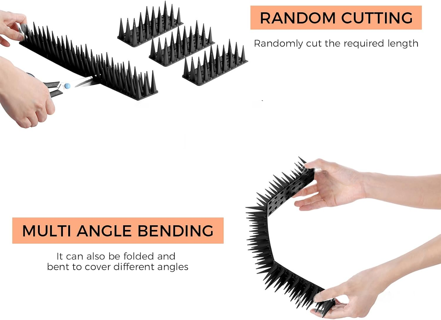 Bird Spikes, Pigeon Spikes Used to Prevent Birds or Animals from Approaching, 4.5M(14.1-Feet) Bird Deterrent Fence Spikes (Black) image number 2