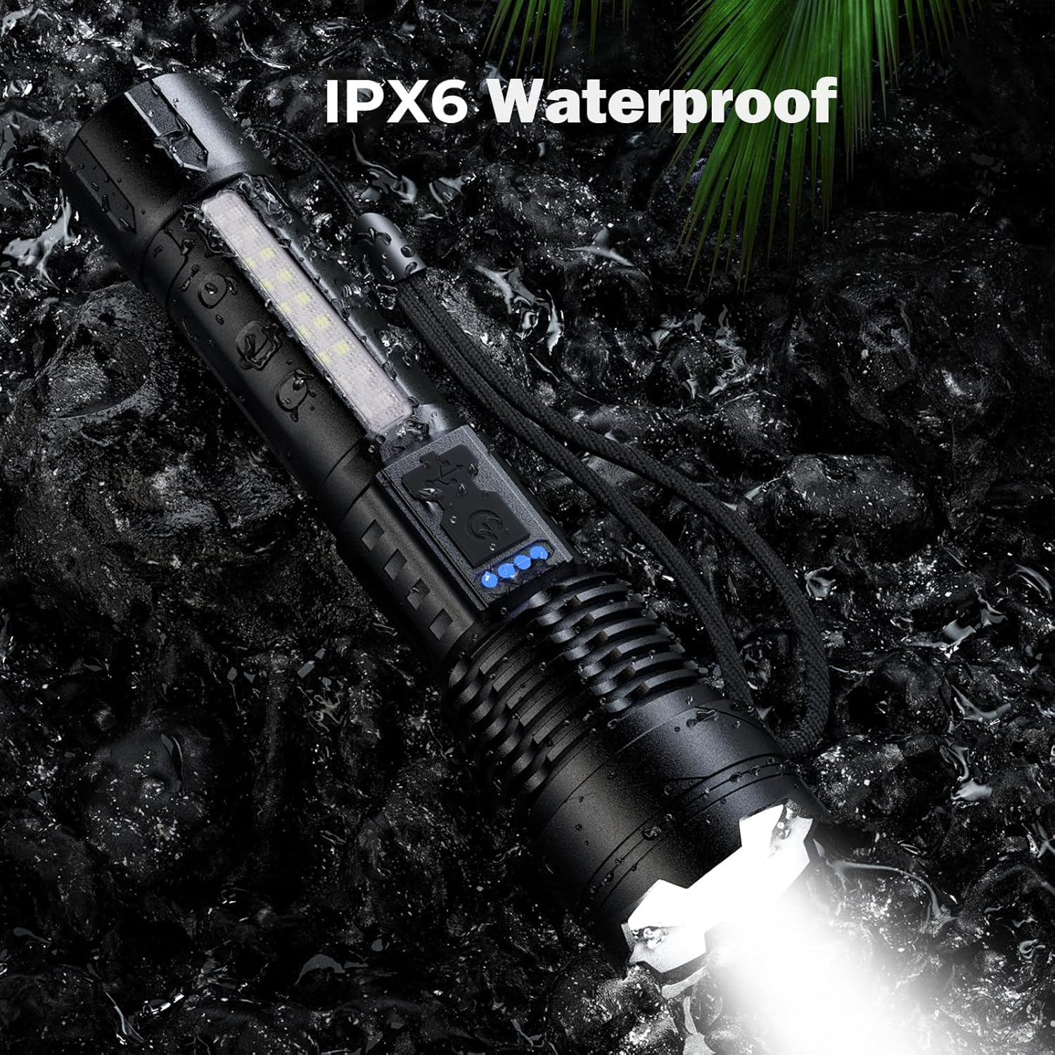 LED Torch Rechargeable 20000 Lumens Super Bright Adjustable Focus Flashlight, 7 Light Modes IPX6 Waterproof Powerful Handheld Flash Light for Power Cuts, Emergency, Camping, Hiking, Outdoor image number 5