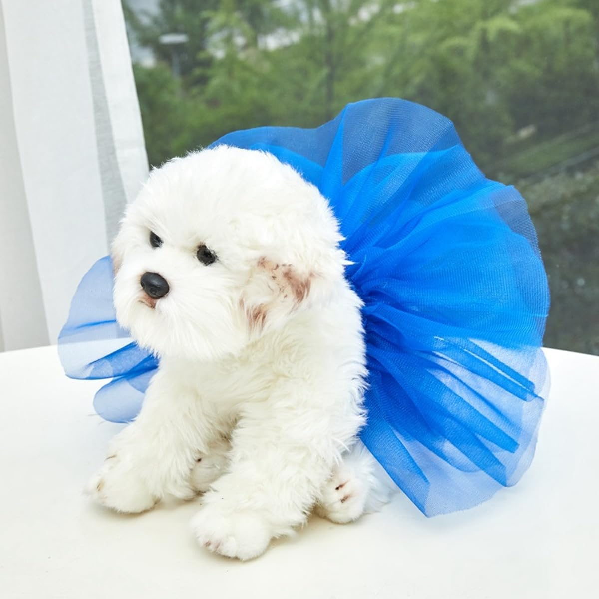AIMALL Shiny Tulle Pet Tutu, Colorful Dog Holiday Dress, Blue and Color Available, Sizes S to L image number 3