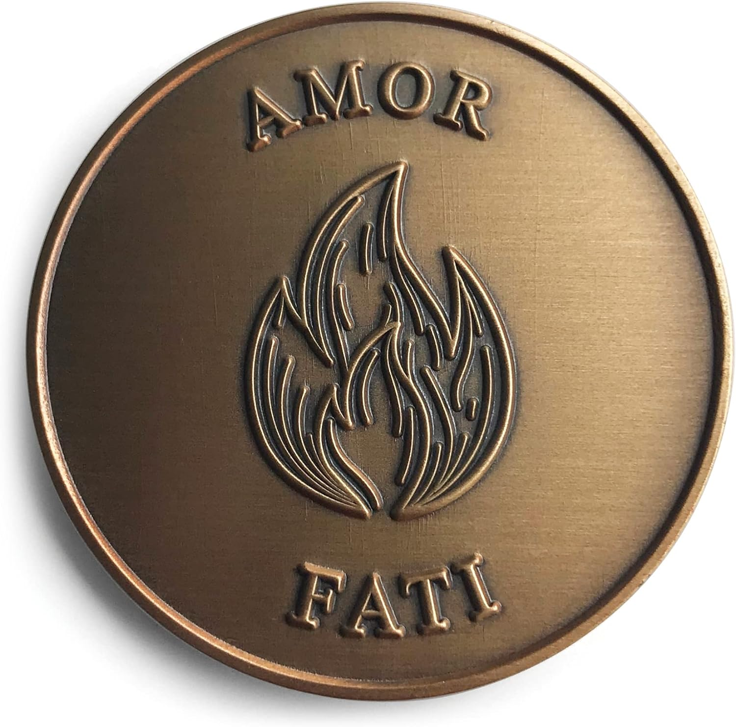 STOIC STORE UK Amor Fati Coin- Brass Reminders for Its Principles - Stoic Coin - Challenge Coin for Daily Stoic Practice and Journaling image number 2