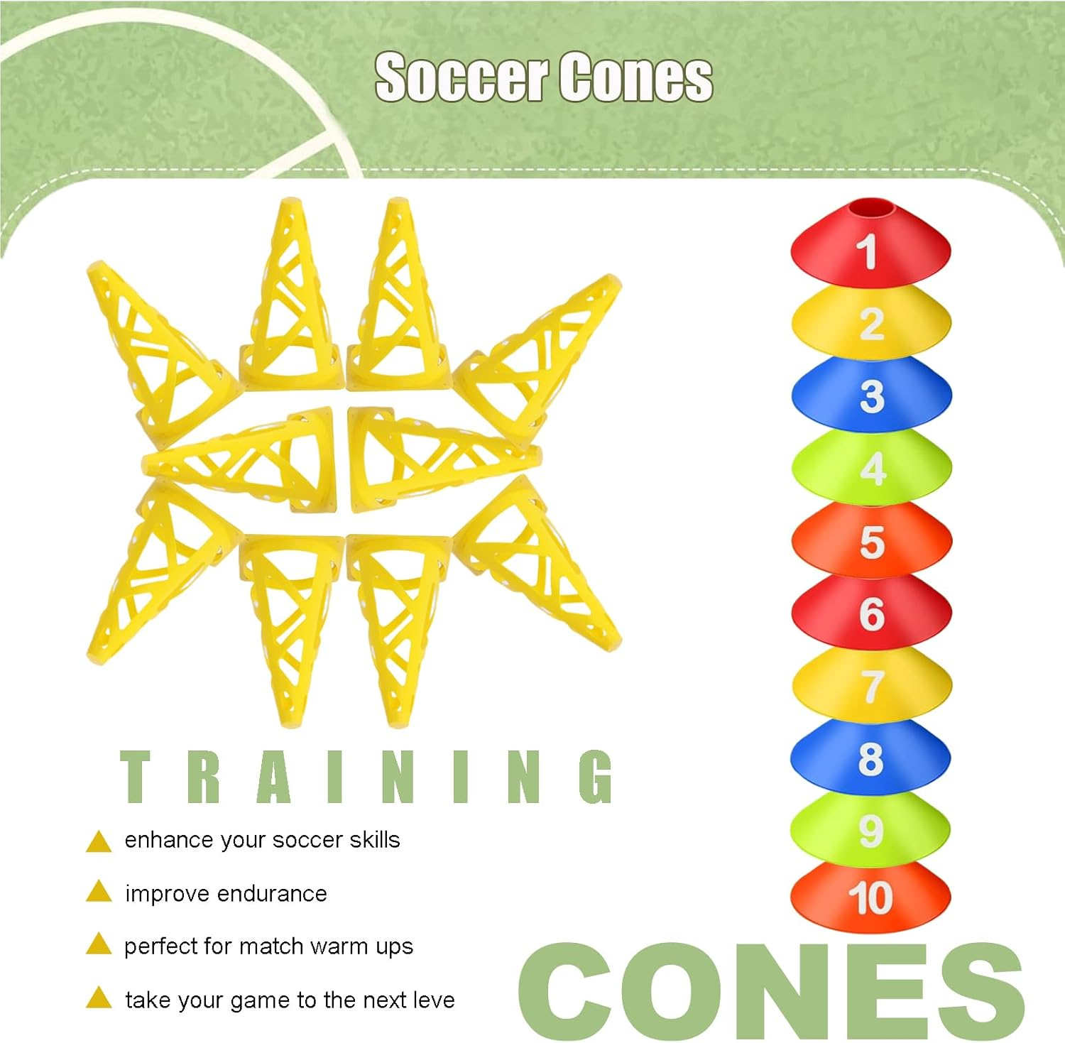 Agility Ladder & Speed Hurdles Soccer Training Equipment Kit Football Training| Footwork Drills | Cones Goalkeeper Practice Equipment for Kids Youth Adult image number 5