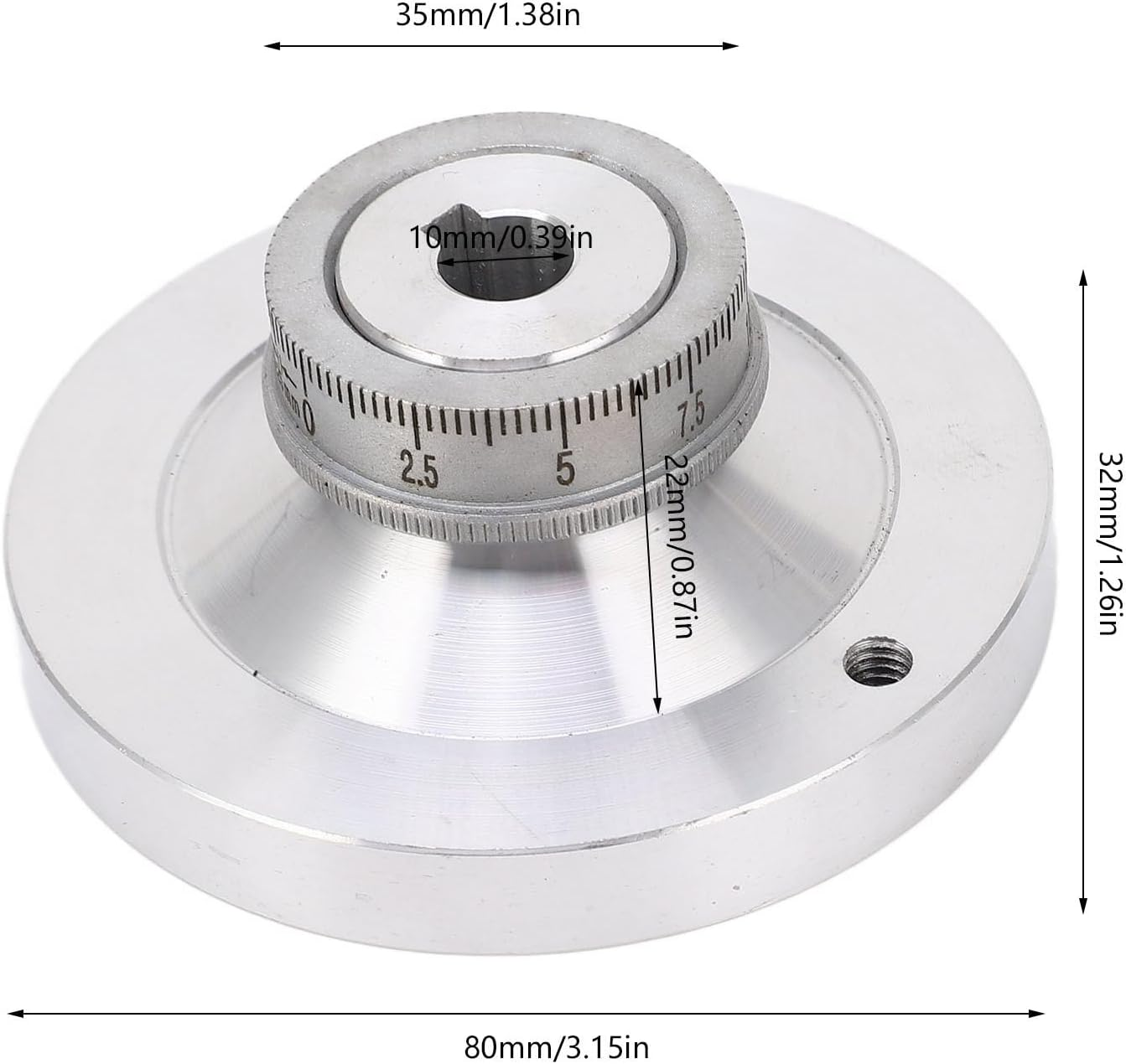 GRCFUMO Lathe Handwheel, 80Mm Aluminum Alloy Hand Wheel with Crank Handle, round Hand Wheel for 7X12 7X14 0618 CJ18A Mini Lathes image number 4