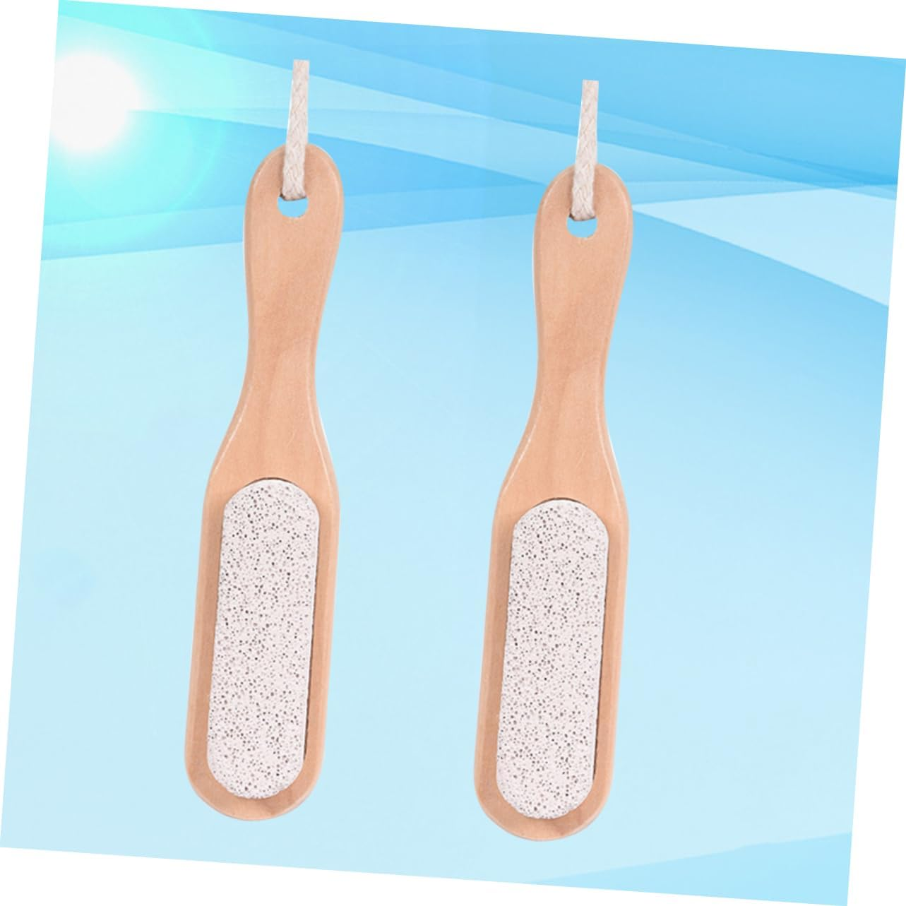AUTSUPPL 2Pcs Nail Buffer Block Pumice Stone Cleaning Brush Body Exfoliator for Callus Removal image number 6
