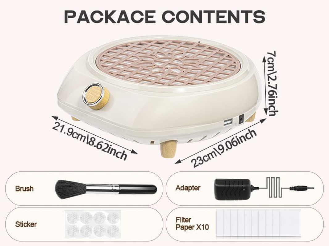 Nail Dust Collector with Reusable Filter, Electric Dust Suction Machine Manicure Pedicure Tool for Acrylic Gel Nail Polishing Nail Salon & Home Use image number 4