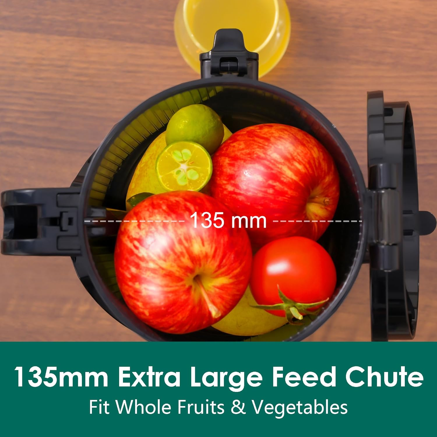 Fretta Cold Press Juicer,Masticating Slow Electric Juicer Machines with 250W Powerful Motor,1.8L Large Capacity & 135Mm Wide Chute,Fit Whole Fruit & Vegetable Juicing, Bpa-Free,High Yield, Black image number 1