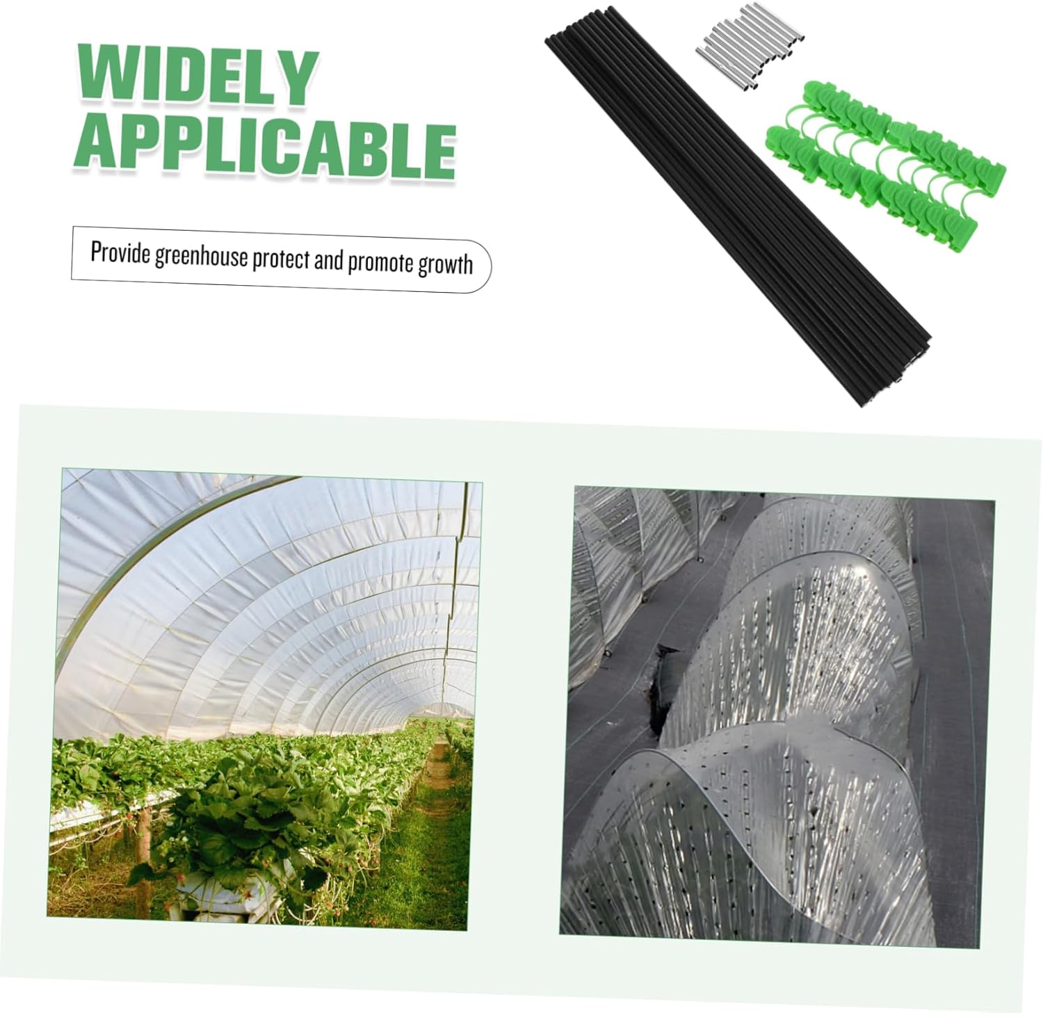 Happyyami Greenhouse Hoops Grow Tunnel, 18Pcs Arch Set for Garden Accessories, Raised Beds Row Cover Frame, Plant Protection Stakes for Outdoor Gardening image number 2