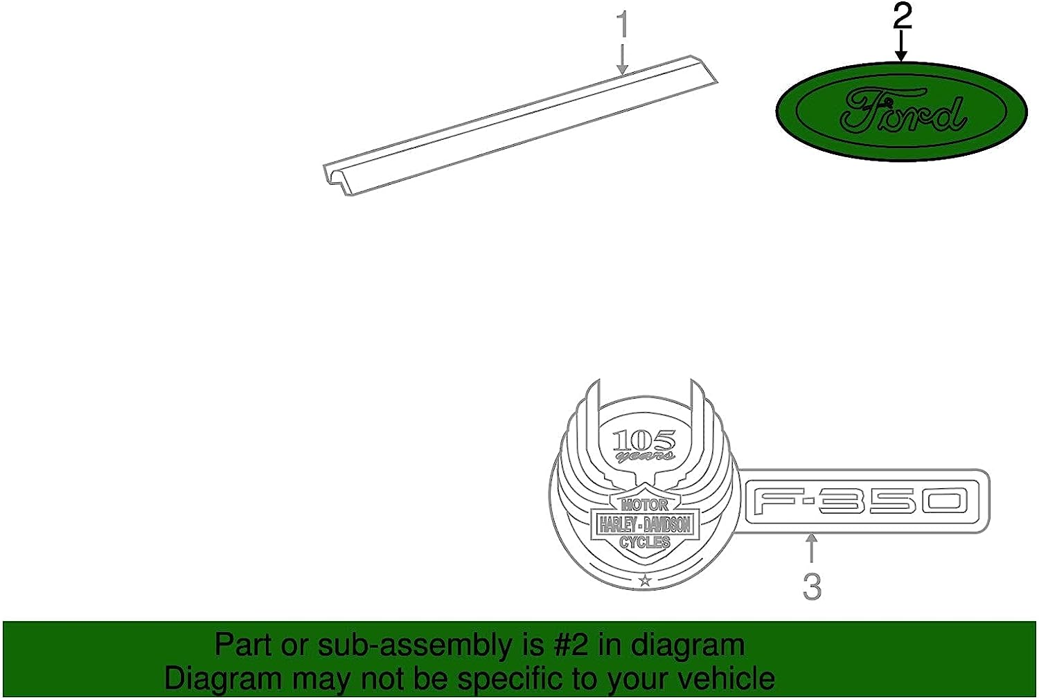 Ford AA8Z-9942528-A Nameplate Dark Blue, 9 X 3.5 INCHES image number 3