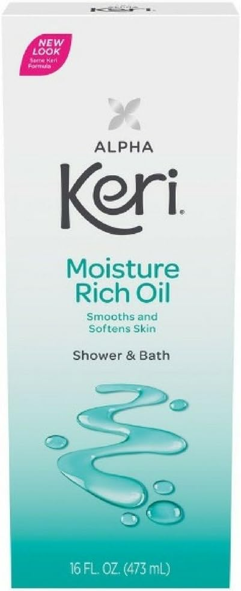 Keri Alpha Shower & Bath Moisture Rich Oil 16 Oz (Pack of 2)