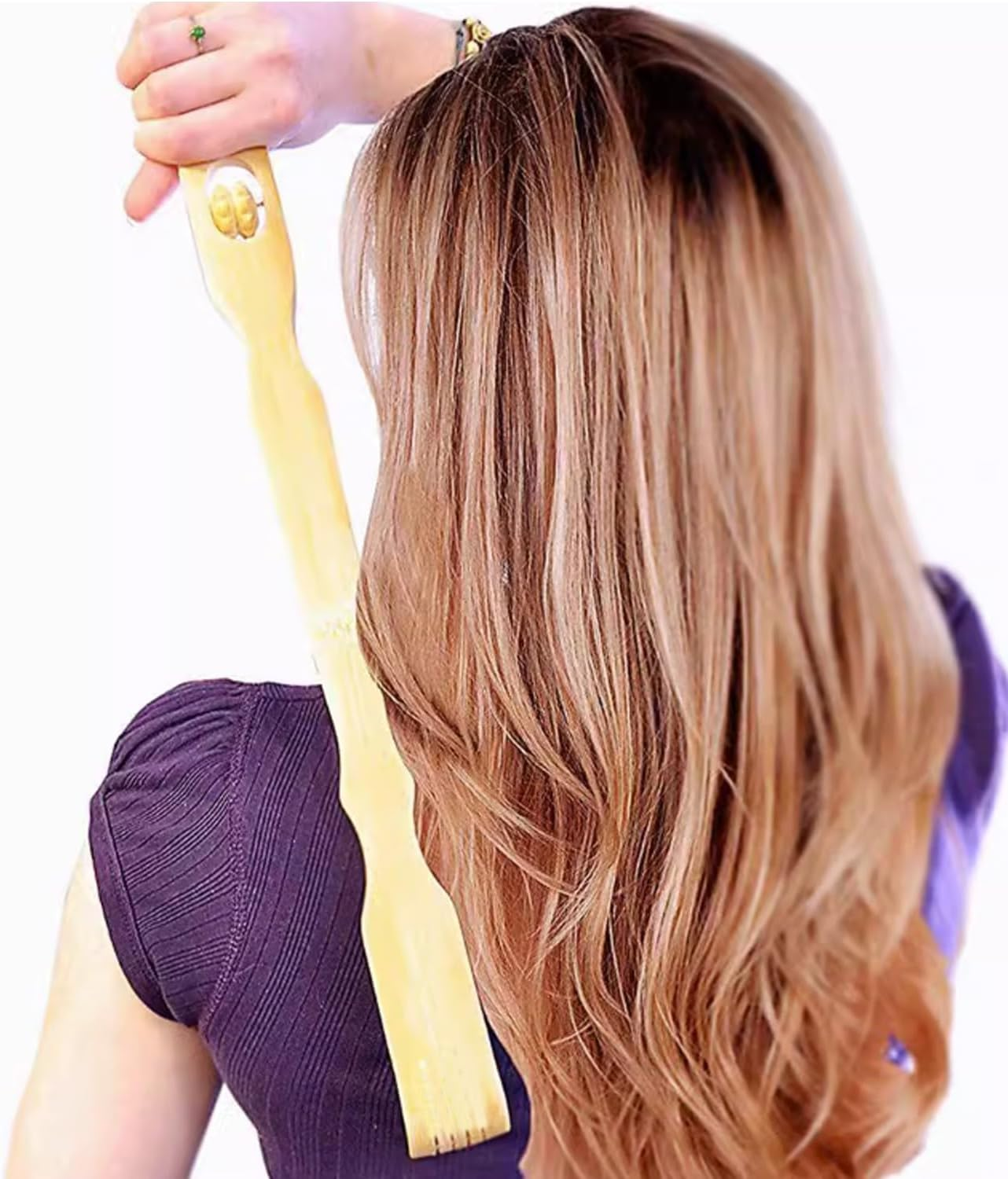 2X Long Reach Bamboo Scratch Back Scratcher Body Massage Itchy Relieve image number 1