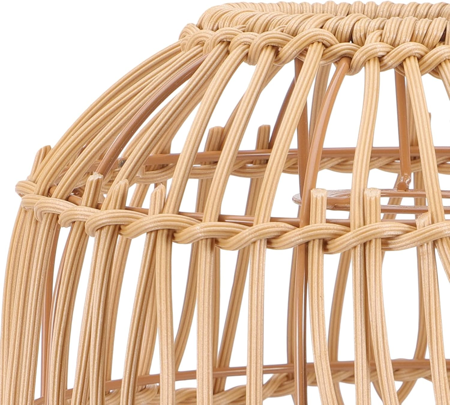 LIFKOME Vintage Decor Pendant Lampshade Rattan Woven Lamp Cover Light Bulb Cage Ceiling Light Shade Rattan Basket Lamp Cover for Home Kitchen Tea House Farmhouse Woven Lamp Shade image number 4