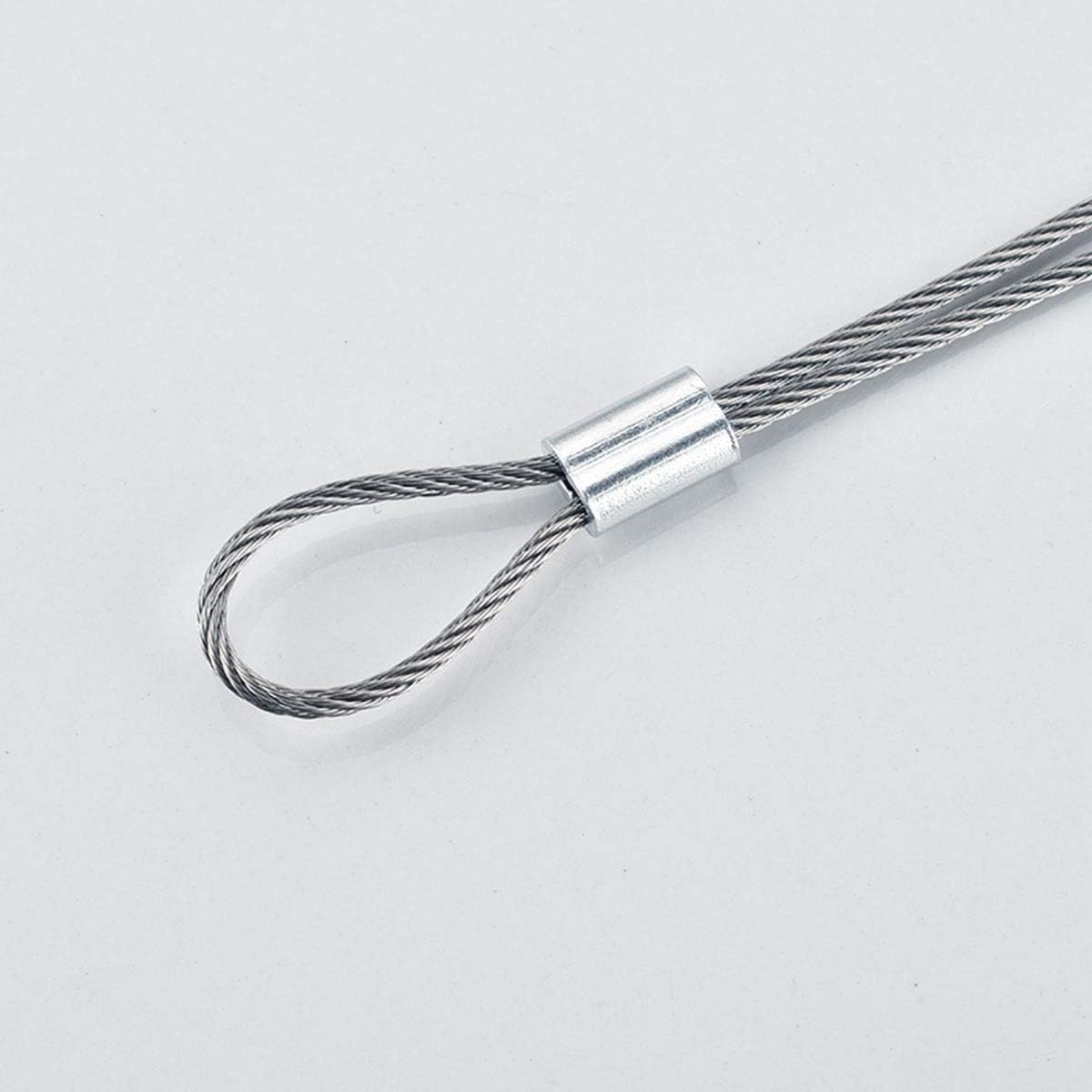 100 Pcs Aluminum Crimping Loop Sleeve Clips, Aluminum Sleeves Clip Fittings with Double Ferrules, Aluminium Ferrules for Wire Rope, Cable Crimps, Silver (2 Mm/0.079Inch) image number 3