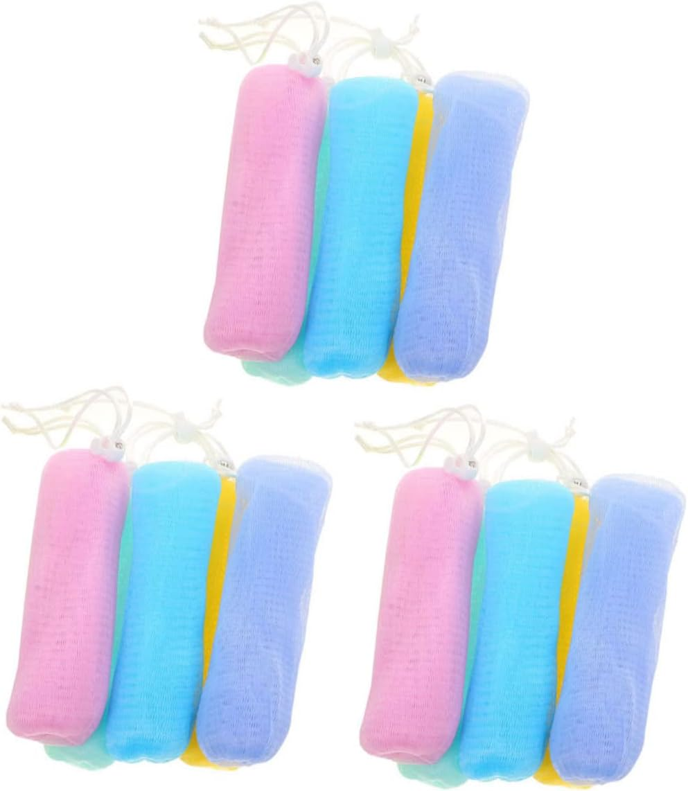 Ipetboom 15Pcs Foaming Soap Exfoliating Bath Soap Pouches Handmade Saver Random Color