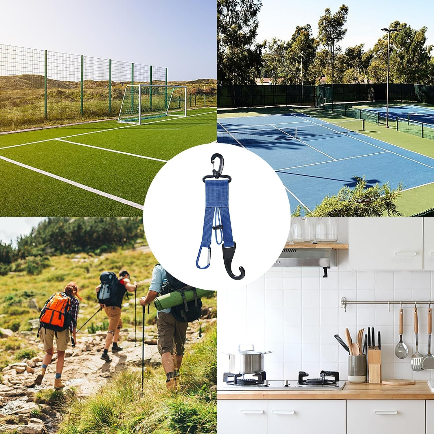 JDFHFGB Baseball Softball Gear Hanger,3 in 1 Dugout Organizer Baseball Bat Holder with Glove Clip and Helmet Hook for Badminton Baseball Softball Fence Bag Bottle Training Hiking Camping Accessories - Black image number 5