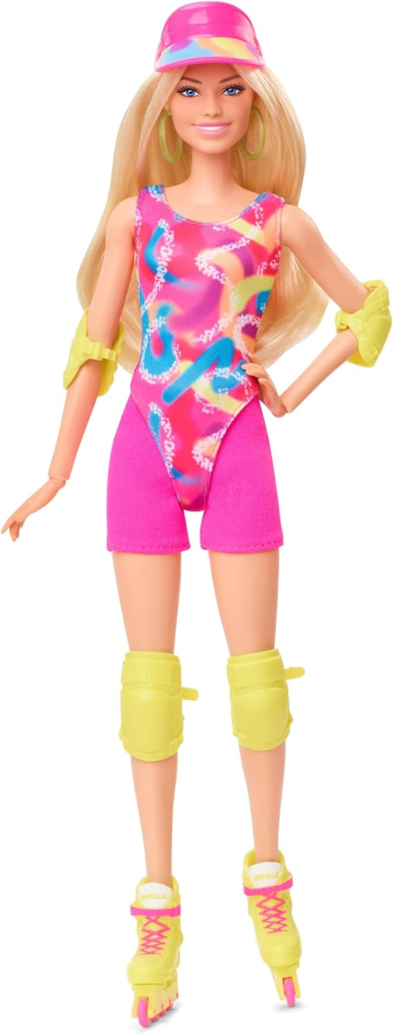 Barbie the Movie Doll, Margot Robbie as Barbie, Collectible Inline Skating Doll Wearing Leotard, Biker Shorts and Inline Skates image number 3