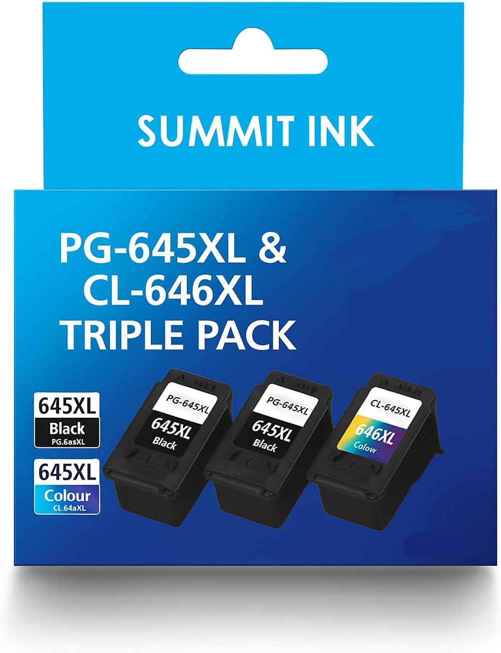 Summit Ink PG-645XL & CL-646XL Triple Pack Printer Cartridges, Compatible with Canon Pixma MX496, MG3060, TS3660, TR4665 (2BK 1C)