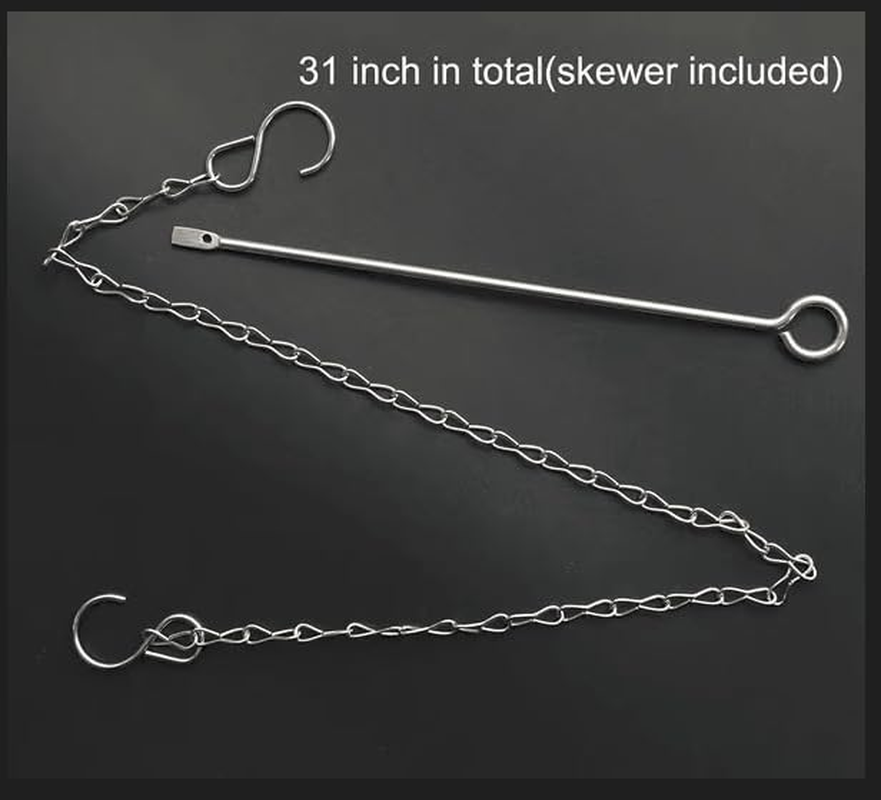 Chicken Veggies Skewer Vegetable Hanging Feeder Fruit Feeder for Hens Large Birds Pet (Stainless Steel, One Size) image number 1