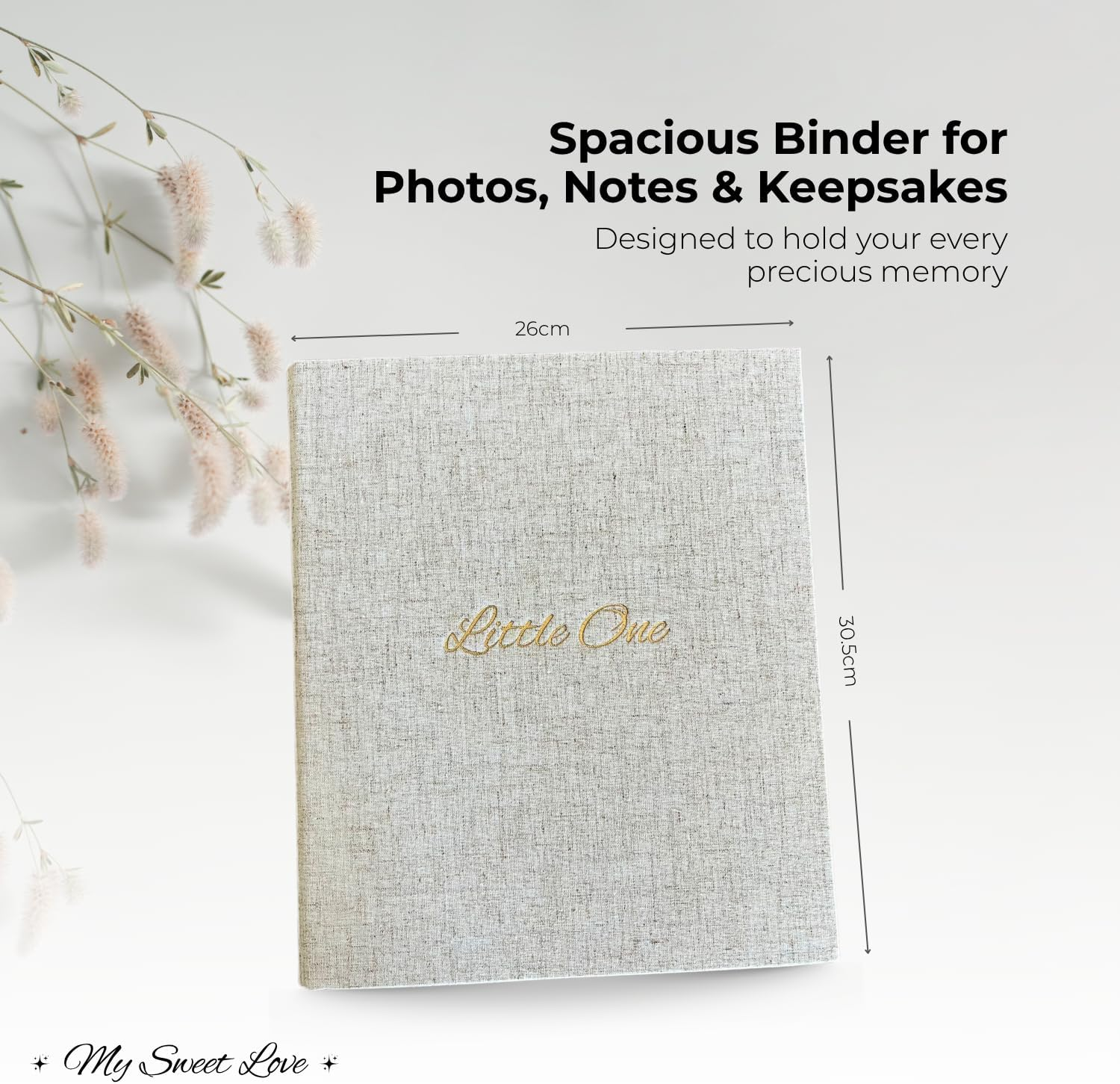 Little One Baby Journal &ndash; Premium Linen Baby Keepsake Binder from Pregnancy to 5 Years | Capture Every Milestone, Moment & Memory | Elegant Gender-Neutral Baby Memory Book for Mums & Gifts image number 1