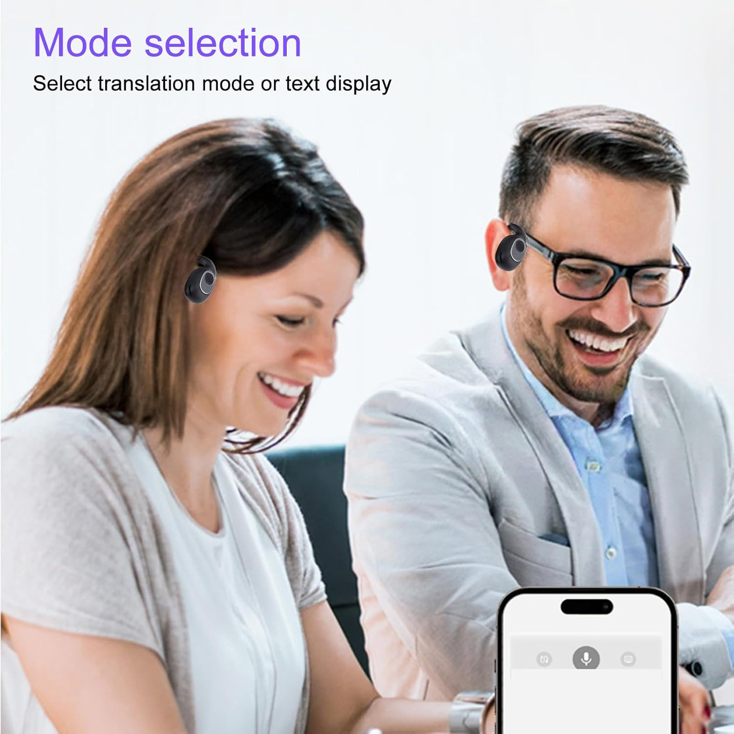 XUMIUZIY Language Translator Earbud, Real Time Translator Headset with 4 Modes, Ergonomic Hi Fi Stereo Sound 80 Languages and 14 Voice Translations for Travel Business image number 5