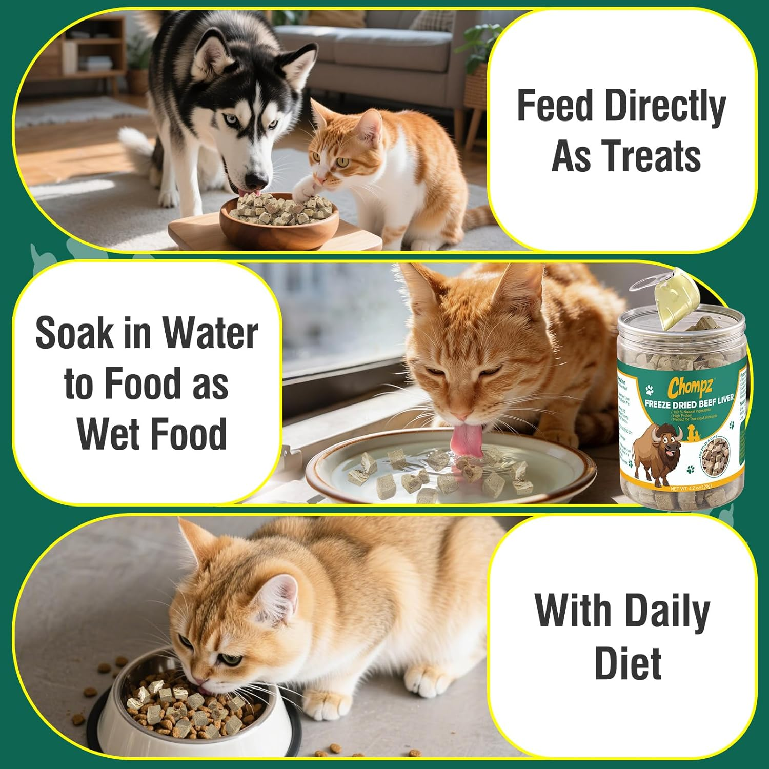 Freeze-Dried Beef Liver Treats for Dogs & Cats, Healthy Pet Training Treats or Food Topper, Single Ingredient High-Protein 4.23Oz image number 2