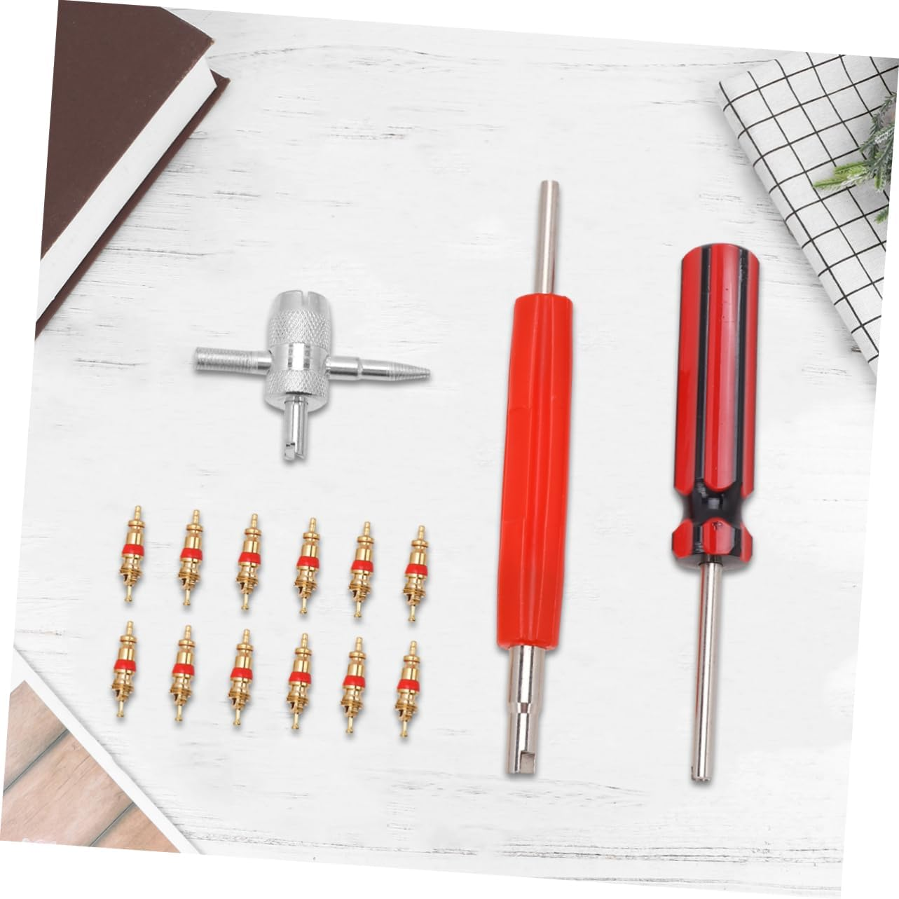 GETAJGHSD Car Tire Valve Core Removal Tool Set Plastic Handle, Single Head Repair Tool for Bike and Electric Vehicle Maintenance, Portable Automotive Tire Repair Equipment image number 6