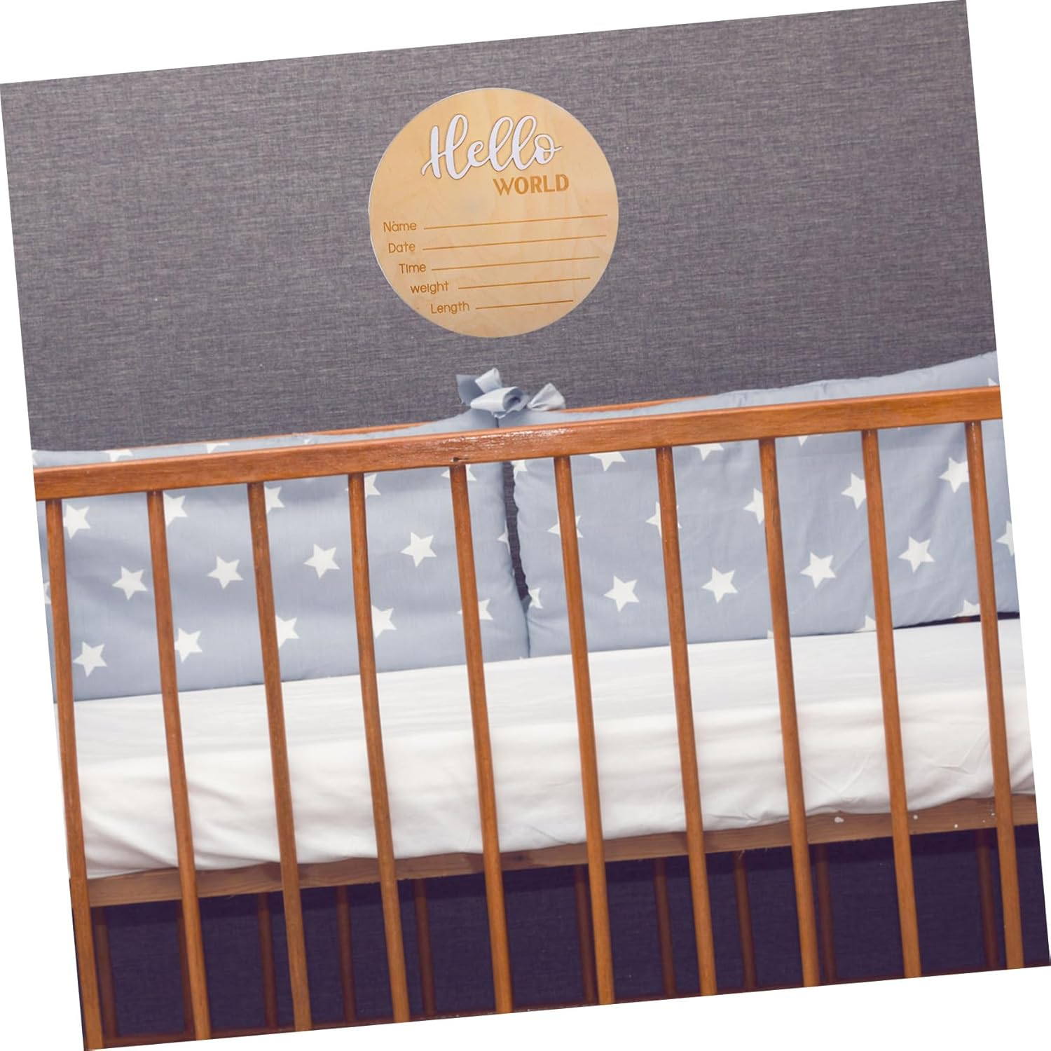 Minkissy Wooden Newborn Name Sign Birth Announcement Sign for Hospital for Boy Girl image number 4