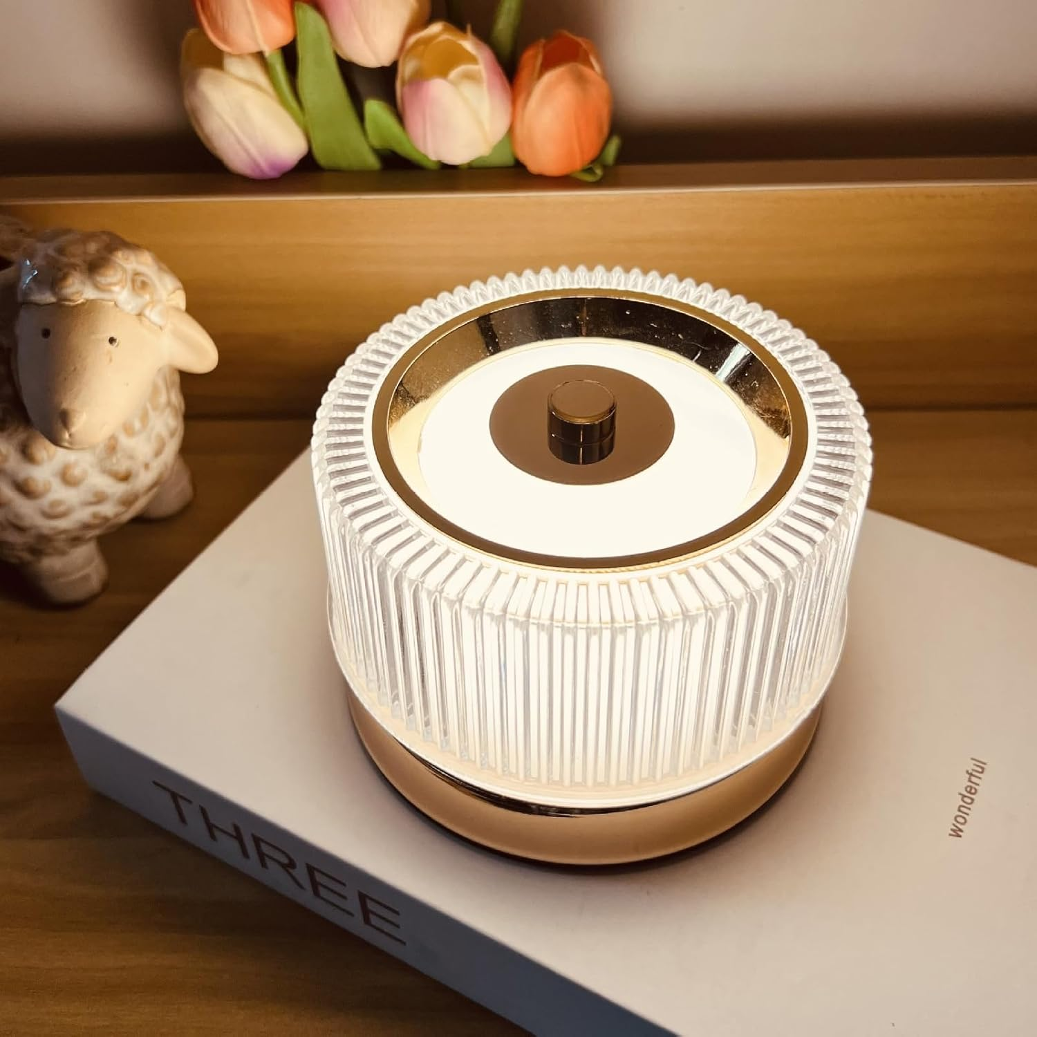 Cordless Table Lamp Rechargeable 3 Color Modes Portable Decorative LED Touch Night Light for Bedroom image number 1