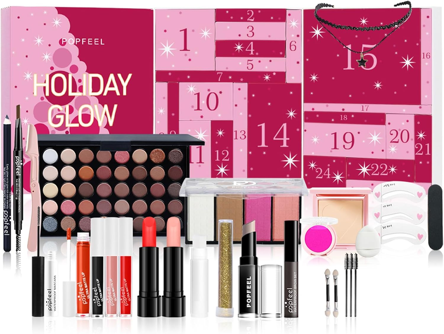 Dynaeuty Makeup Advent Calendar 2025, Christmas 24 Days Countdown Calendar Makeup Gift Set, Christmas Individual Gift Box Calendar for Women Full Kit - 01 image number 4