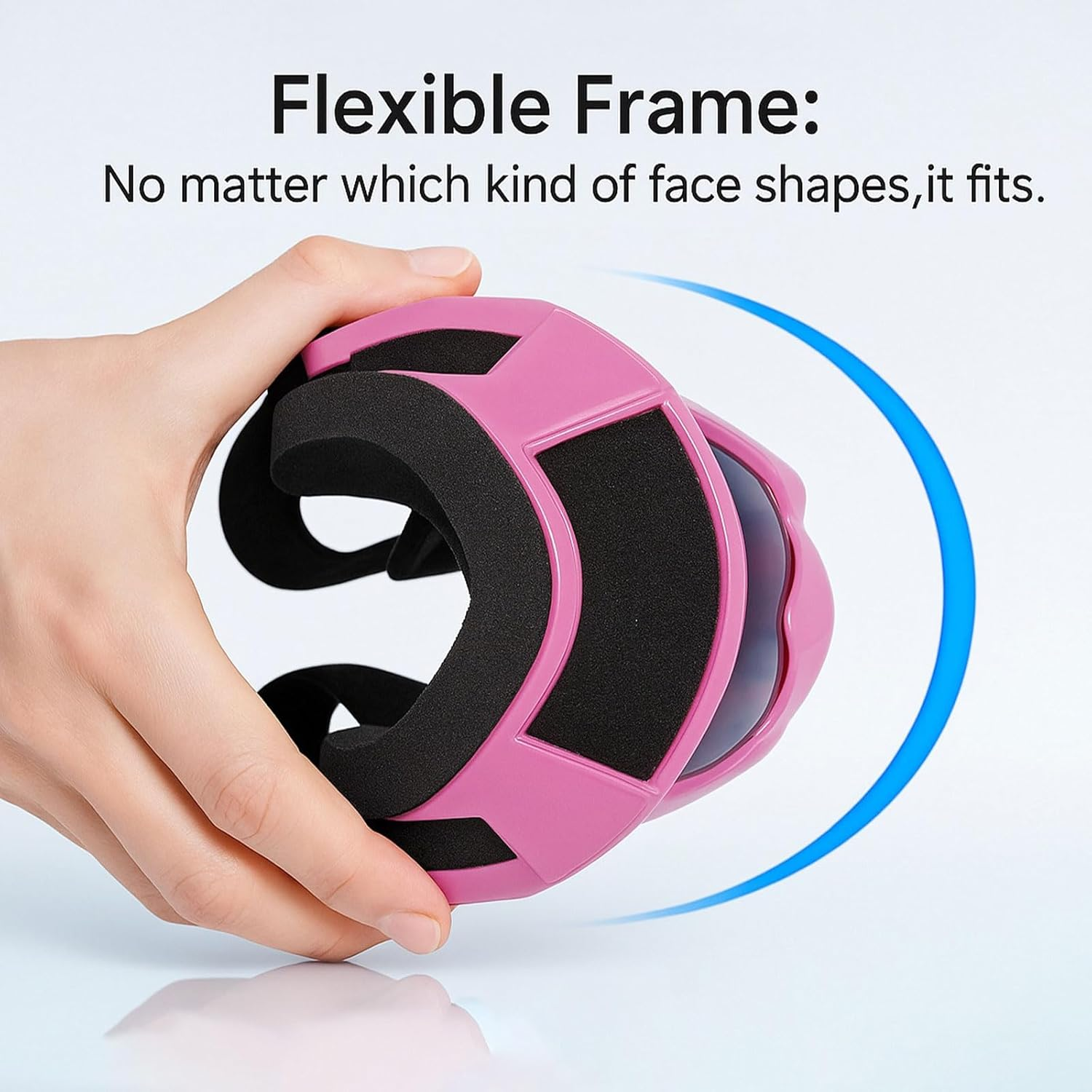 Motorcycle Goggles for Dirt Bike Safety Glasses - off Road Cycling, Ski, ATV, Racing - Windproof, Dustproof, Anti-Scratch, Anti-Fog, UV Protection - Pink - Ruibex image number 1