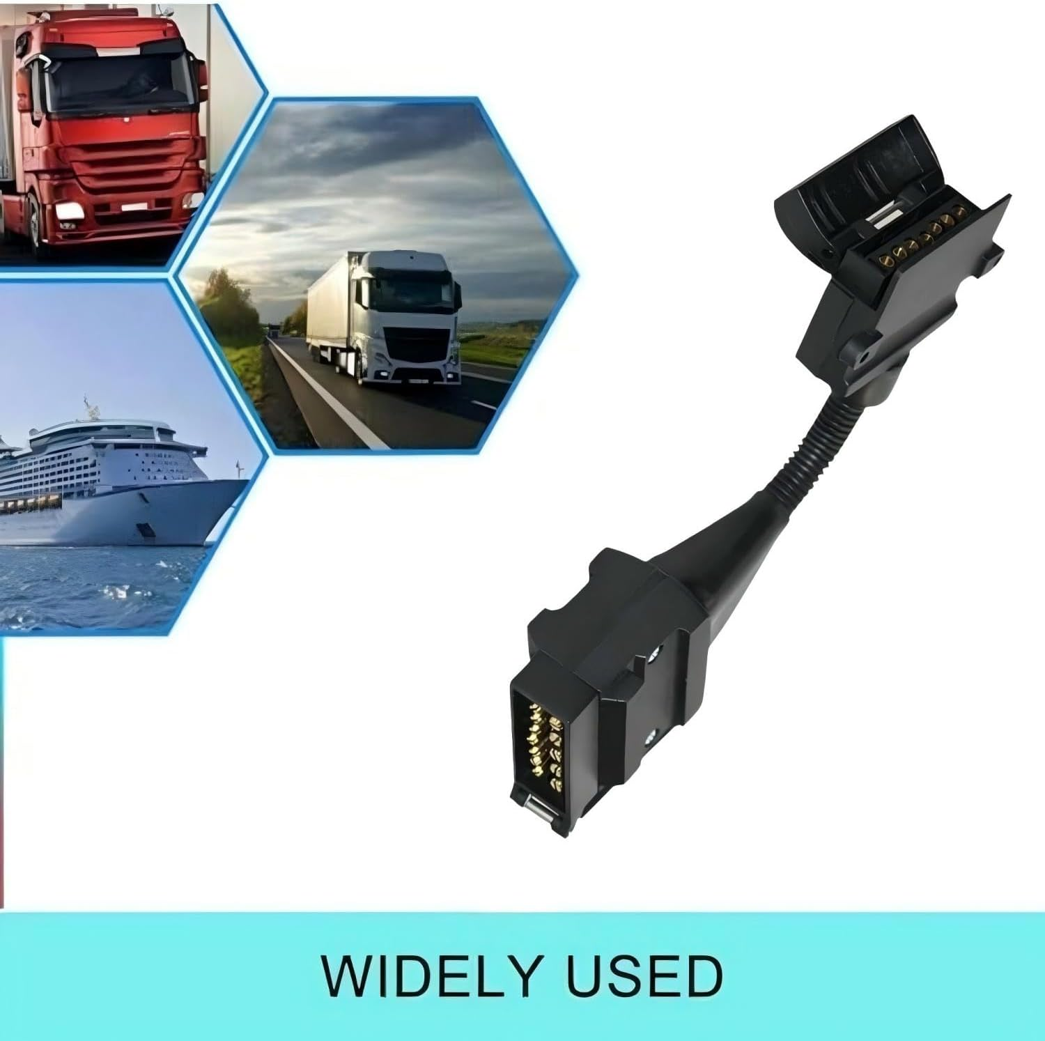 12 Pin AU Plug to 7 Pin Flat Socket Professional Male Female Adaptor Portable Universal Extension Spiral Cable Trailer Caravan Connector 4Wd Connector image number 1