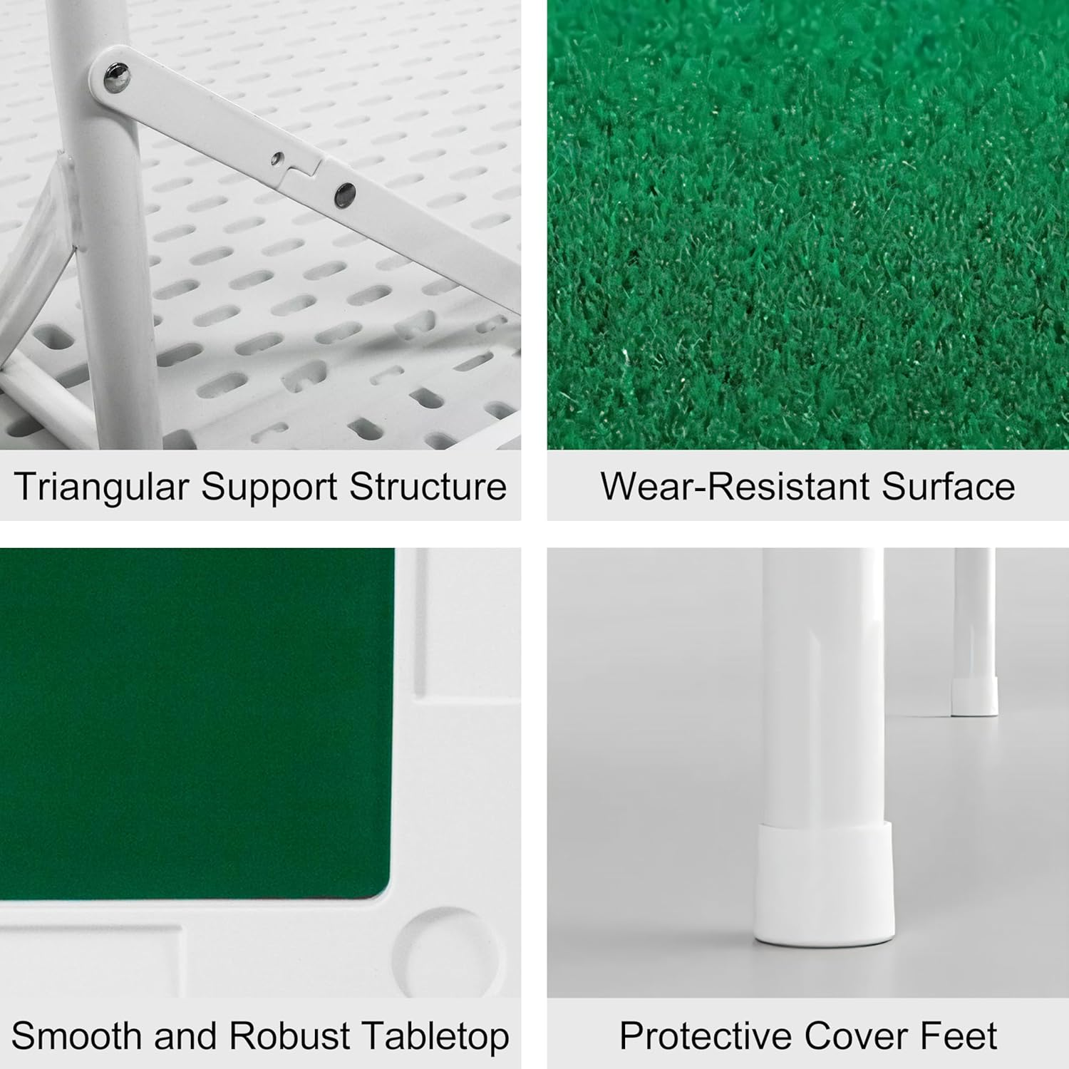 ONEIN Foldable Mahjong Table with Green Surface, Multipurpose Game Table for Mahjong, Poker, and Chess, Portable Table with Iron Frame, Cup Holders & Chip Trays, Space-Saving Design, 90Cm X 90Cm image number 2