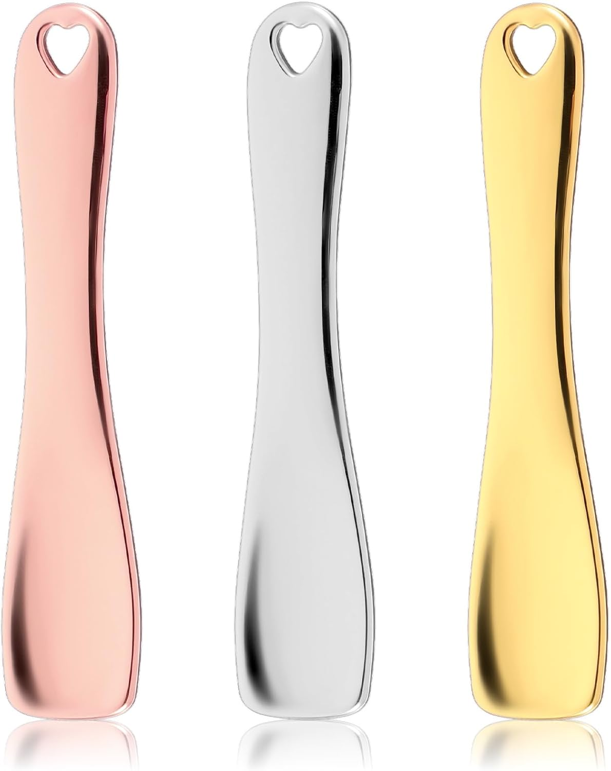 Bremorou 3Pcs Mini Metal Makeup Spatula,Metal Cosmetic Spoon,Skincare Spatula Stick Applicatorzinc Alloy,Beauty Spa Spoon Skin Care Facial Cream Mask Scoop Makeup Tools for Beauty Spa