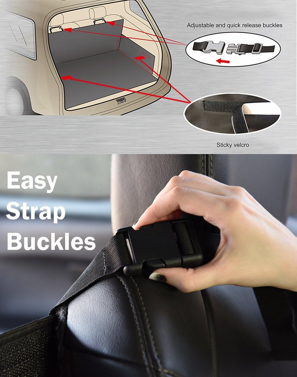 Dog Vehicle Cargo Liner Cover Pet Seat Cover Bed Floor Mat Nonslip Waterproof Universal for Car SUV Truck Vans Gray