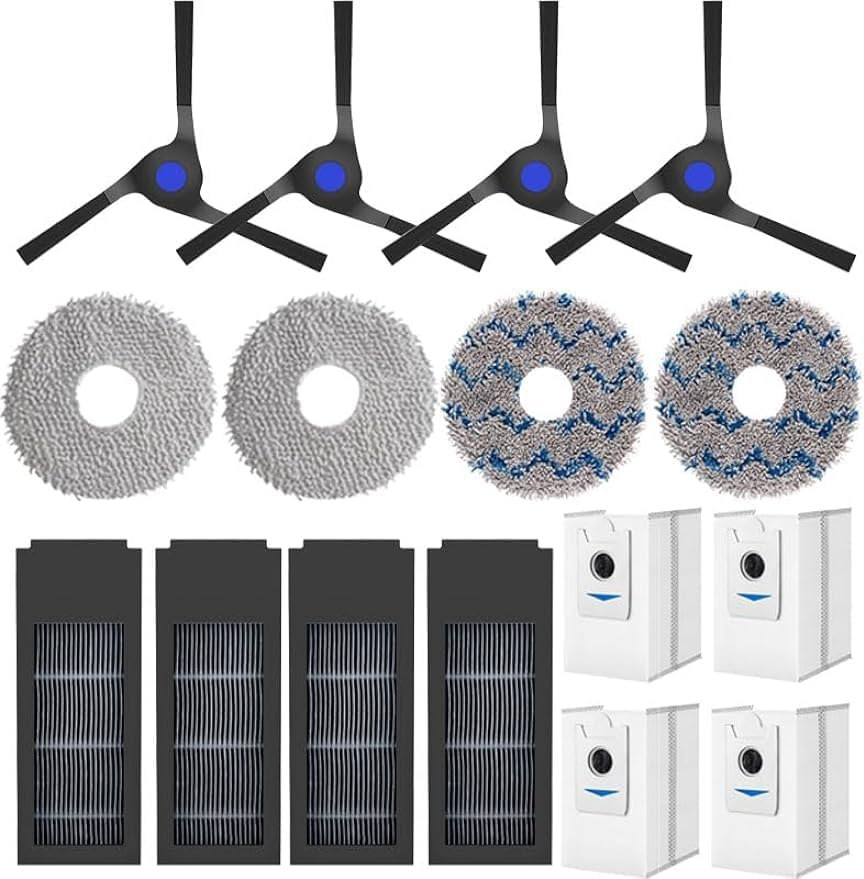 40PCS Replacement Accessories Vacuum Cleaner Parts Compatible with Ecovacs T8,T9, T9 Max- Roller Brush, Hepa Filter, Side Brush, Fragrance Capsules, Dust Bags, Mop Cloths, Robotic Cleaners Kit
