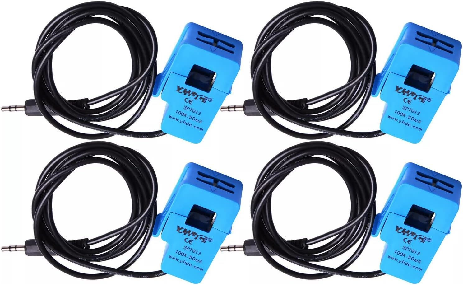 Genuine SCT-013-000 Non-Invasive AC Current Sensor Clamp(Current Transformer) 100A=50Ma (4 Clamps)