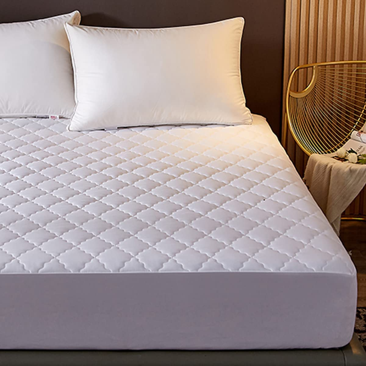 Mattress Protector Queen - Comfprote Premium Luxury Soft Cosy Mattress Cover - 100% Waterproof Breathable and Noiseless Bed Cover - Fitted and Deep Pockets White (Queen - 153 X 203 Cm） image number 2