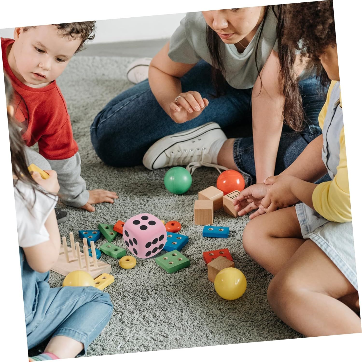 HOOTNEE 2Pcs Big Foam Dice Large Dice Huge Dice Prop Big Dice for Game Large Dot Dices Huge Foams Dice Big Dice Foam Large Foams Dice Funny Game Dice Colored Dices Huge Game Dice Eva Pink image number 5