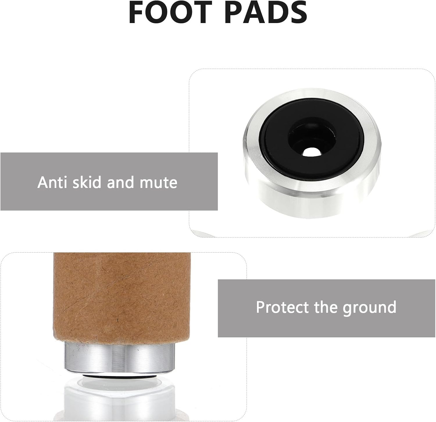 HYTROVE anti Vibration Speaker Pads 4Pcs Aluminium Alloy 30X11Mm Cushions for Amplifiers and Home Audio Systems image number 2