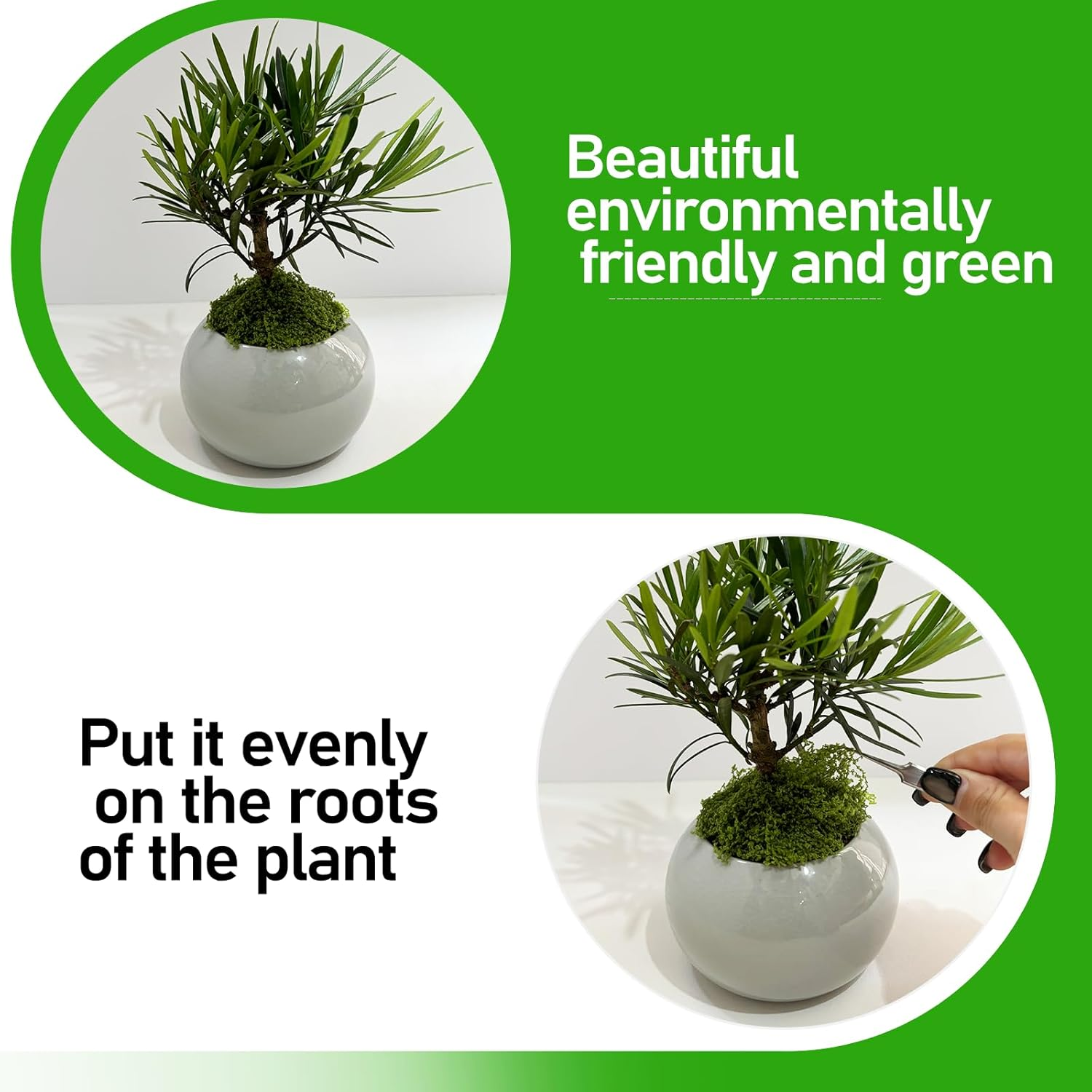 500G Artificial Moss Soft Breathable Fake Moss for Indoor Plants Natural Green Eco-Friendly Faux Moss for Planters Musgo Artificial Para Macetas Decorative Garden Landscaping Supplies image number 2