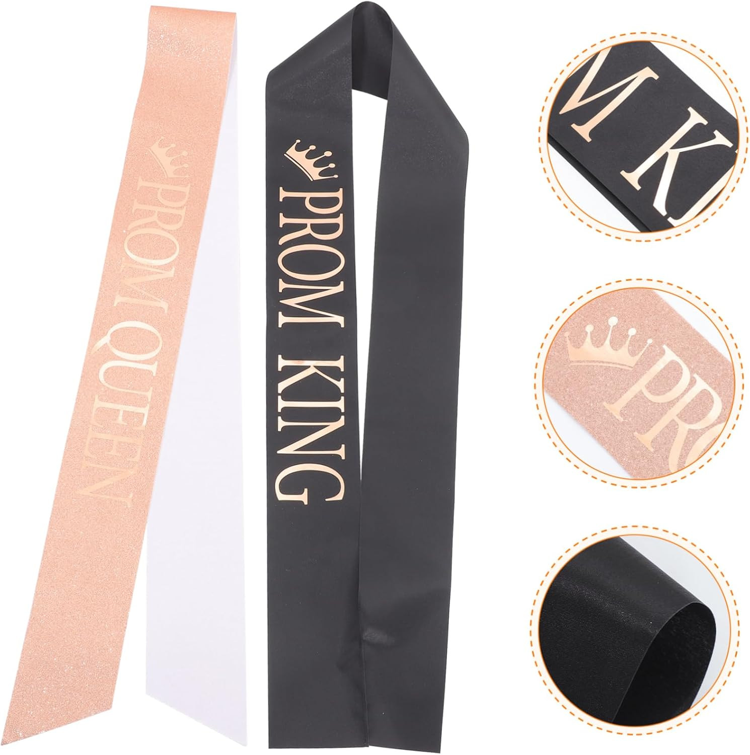 COOLHIYA 2Pcs Graduation Ceremony Belt Sash for Graduation Grad Crown Sash Graduation Queen and King Sash Birthday Sash Decorative Sashes Prom Queen Cloth Sash Graduation Party Decor - Picture 3 image number 2