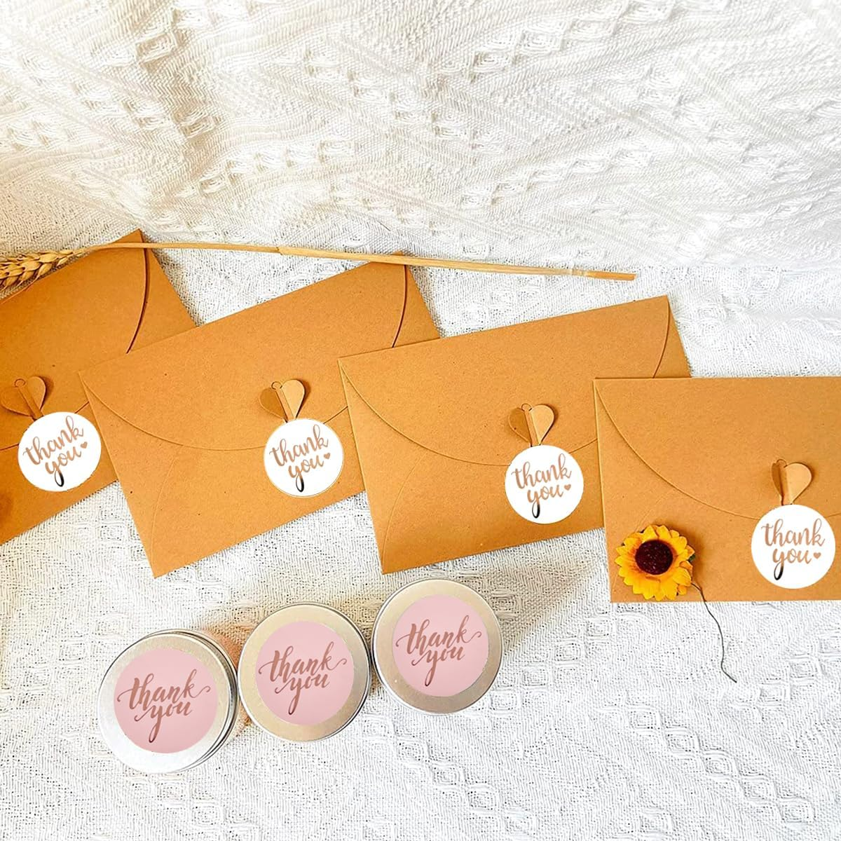 2 Rolls of 3.8 Cm Thank You Stickers,1000 Pieces Foil Stamped Thank You Stickers for Bakery Packaging,Envelope Seals, Small Business, White Sticker Labels for Wedding, Birthday, Party Gift Wrap Bags image number 3