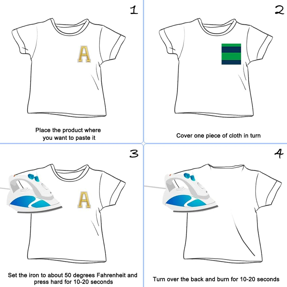 52 Pcs Embroidered Iron on Letters for Clothing - Gold & Multicolor A-Z Alphabet Patches - Easy Apply with Iron or Sew - for Hats, Shirts, Bags, Jeans by Sourceton image number 1