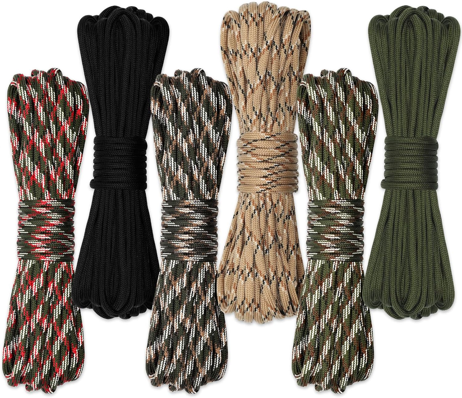 Votoko Pack of 6 33 Ft/10 M Paracord 4 Mm, Paracord Cords, 7 Core Strands Nylon Rope, Reepcord Holds up to 250 Kg / 550 LB, Ideal for Outdoor Survival Camping Crafts Bracelet Dog Lead image number 6