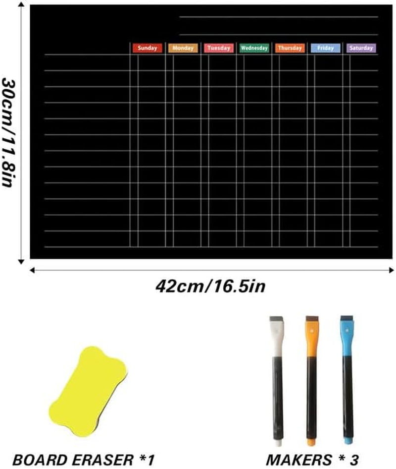 Yakiter Magnetic Fridge Calendar, Weekly Refrigerator Planner, Reusable Calendar with Dry Erase Board and 3 Markers, Kitchen Whiteboard (Weekly) image number 5