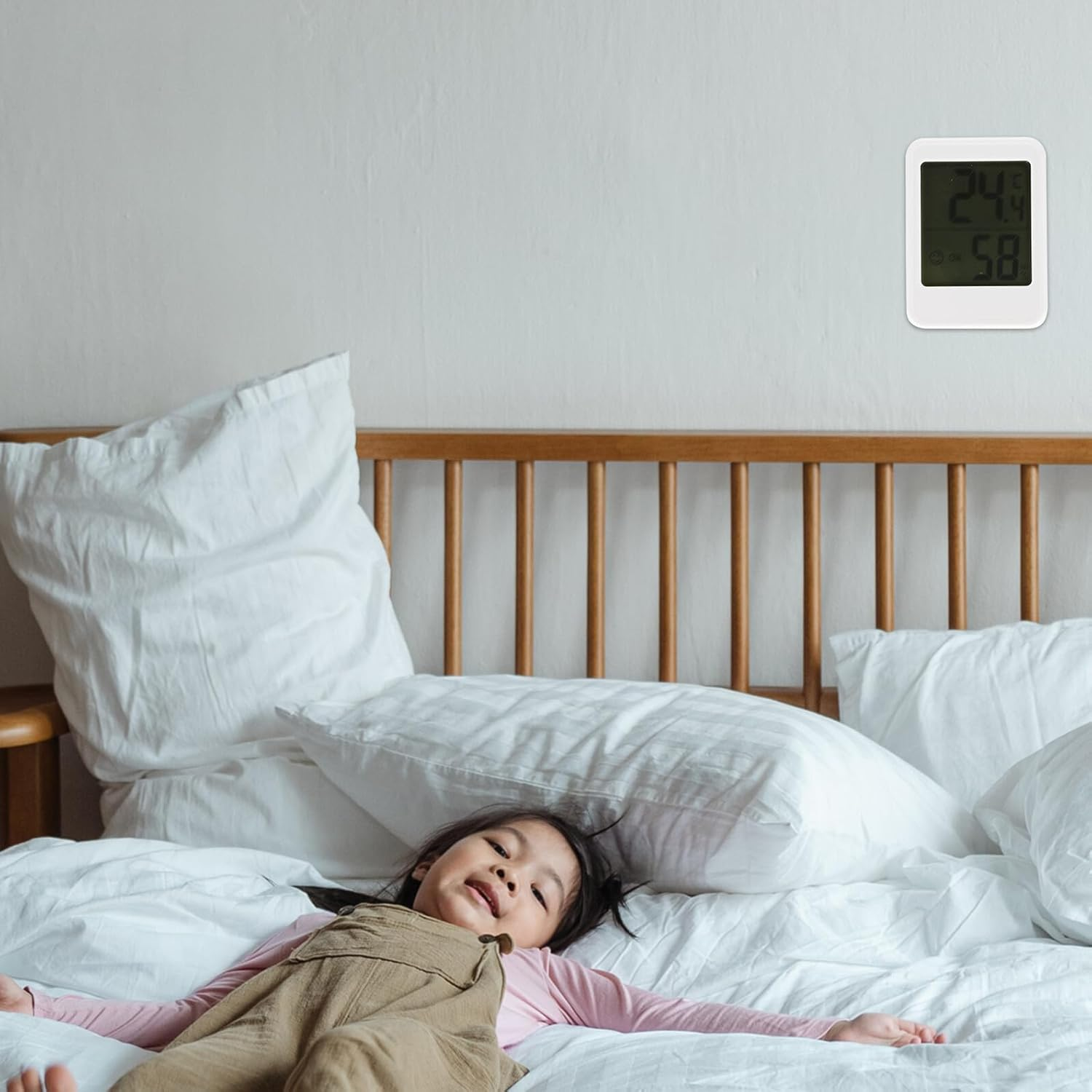 Mipcase High Precision Digital Thermometer Hygrometer Indoor Temperature Humidity Monitor Compact Accessory for Home Office with Stable Accurate Sensor and Low Power Consumption image number 2