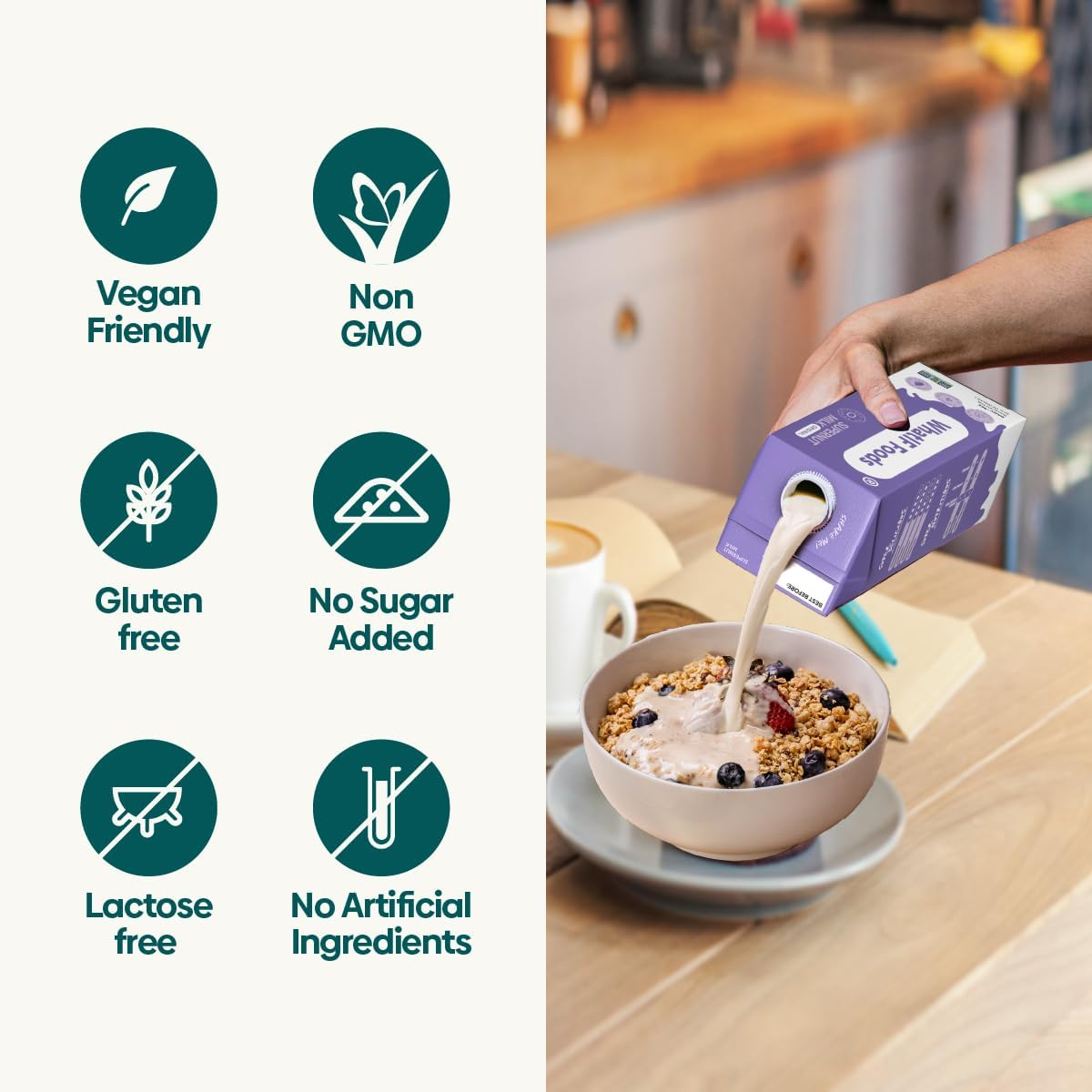 Bamnut Milk Barista | Extra Creamy, Unsweetened Shelf-Stable Plant-Based Milk | 2.5X More Protein than Oat & Almond Milk, Vegan, Non-Dairy 33.8 Fl Oz - (Pack of 6) by Whatif Foods image number 1