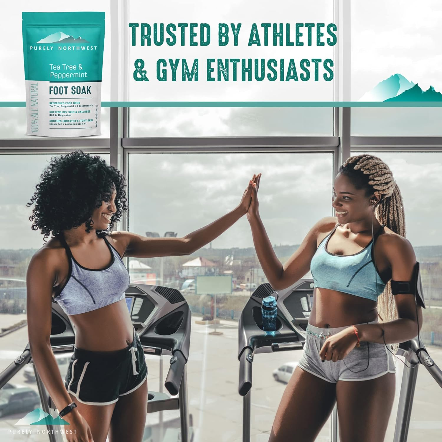 Tea Tree Oil Foot Soak with Epsom Salt Refreshes Feet and Toenails Leaving Feet Feeling Soft Clean and Healthy ? Helps Soak Away Tired Feet - 16 Oz